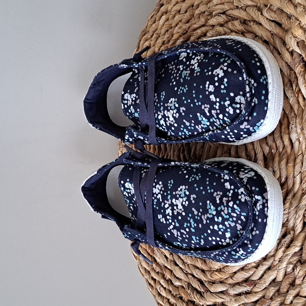 Hey Dude Womens Wendy Navy‎ Print Canvas Athleisure/Casual Loafers 7 - Picture 3 of 9